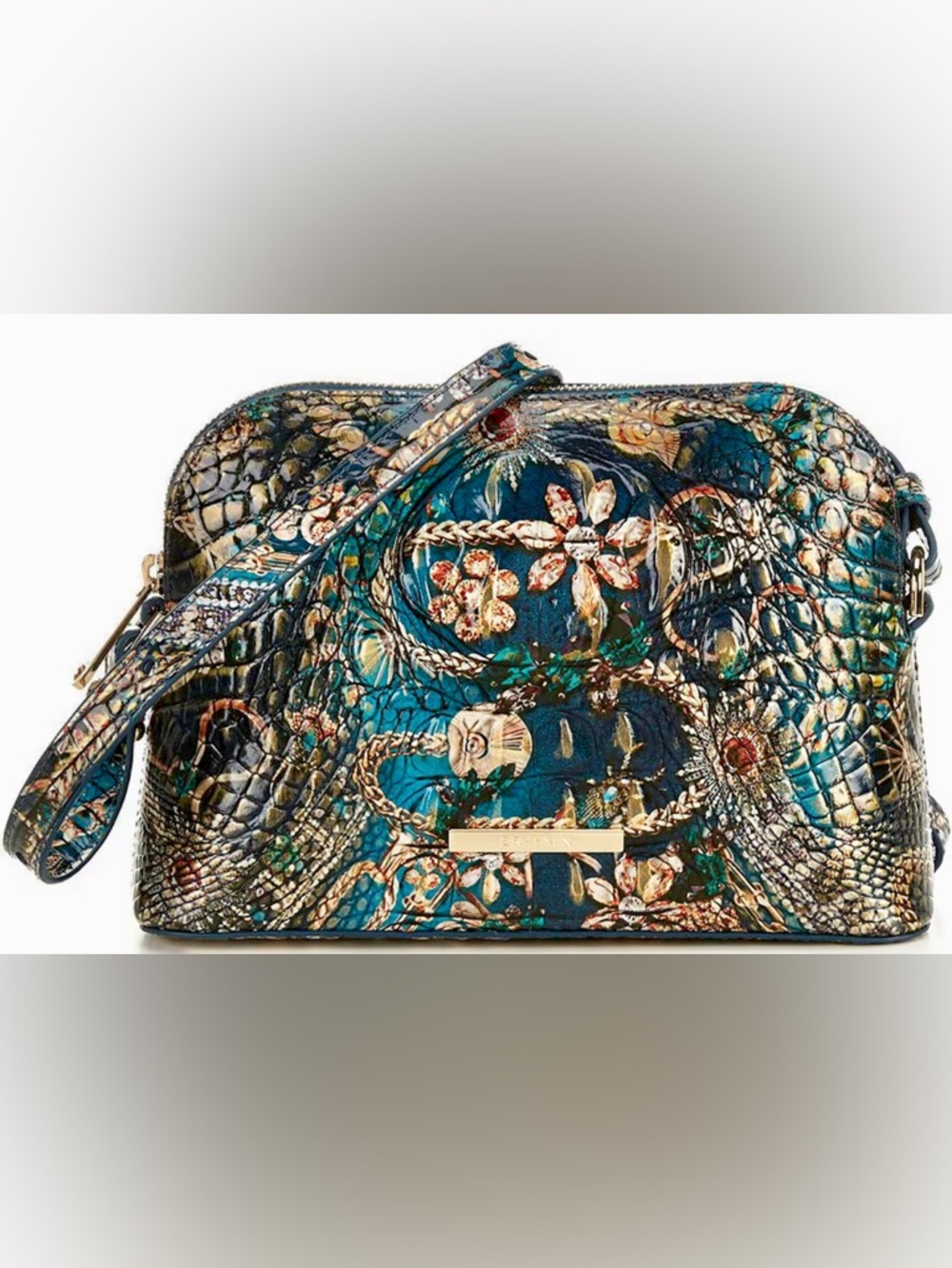 New Brahmin Bejeweled Melbourne Leather Amal Crossbody Bag